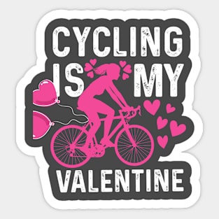 Cycling is Valentine's Day with Pedal Passion Design Sticker